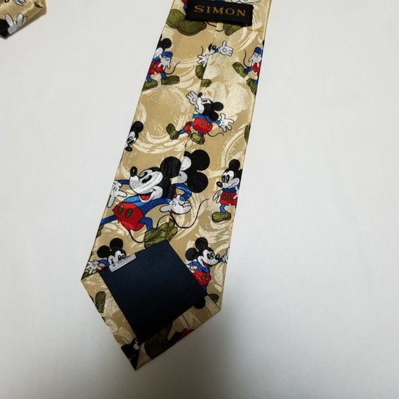 Simon Mickey Mouse Print Silk Ties: Lot of 2 - Picture 7 of 8